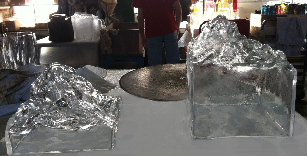 Deux sculptures en verre CIAV