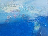 Les sources du bleu
2017
peinture à l’eau et à l’Hhuile, crayon, plâtre et plâtre
81 x 100 cm